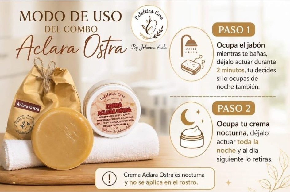 Modo de uso del Combo Aclara Ostra