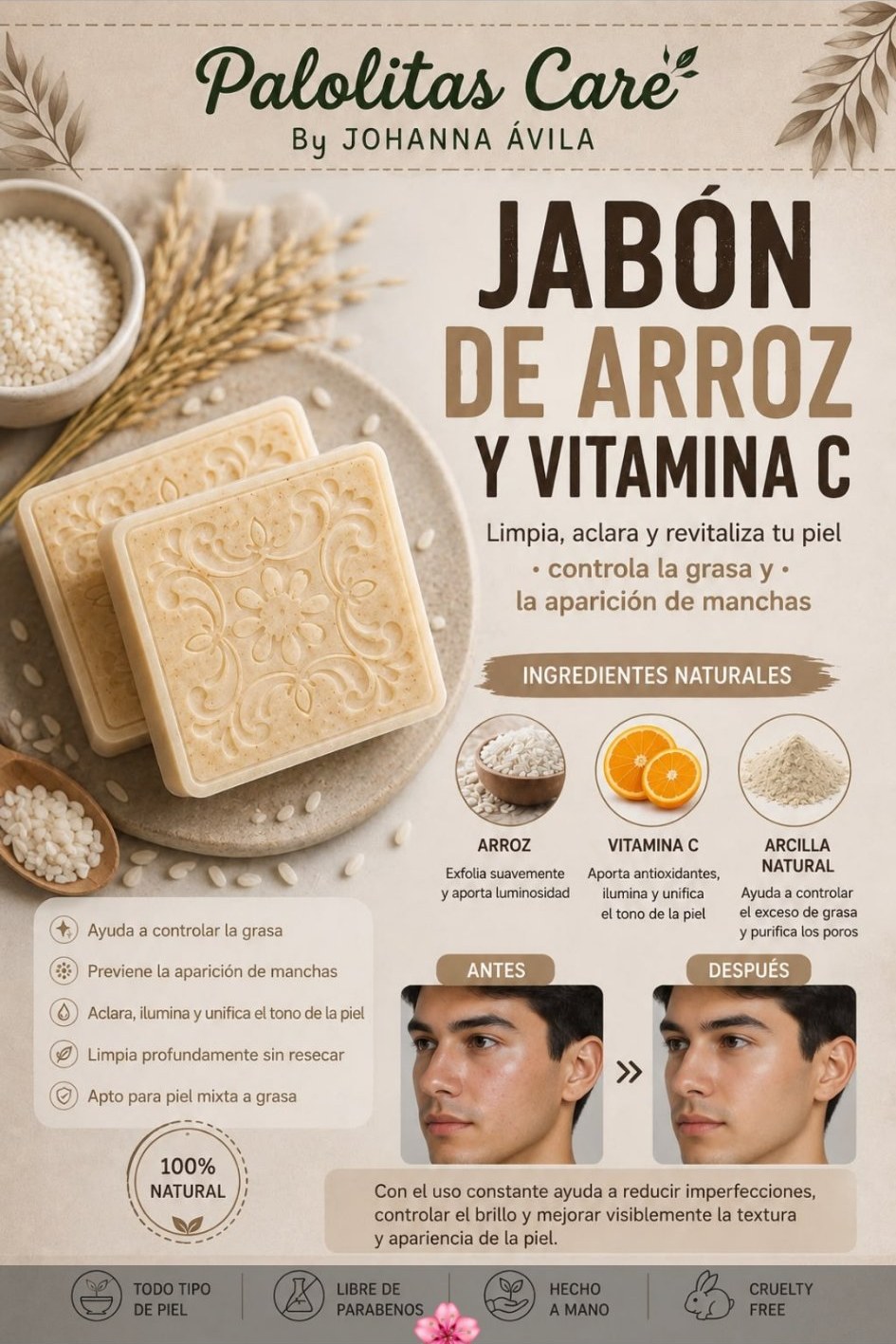 Jabón de Arroz y Vitamina C