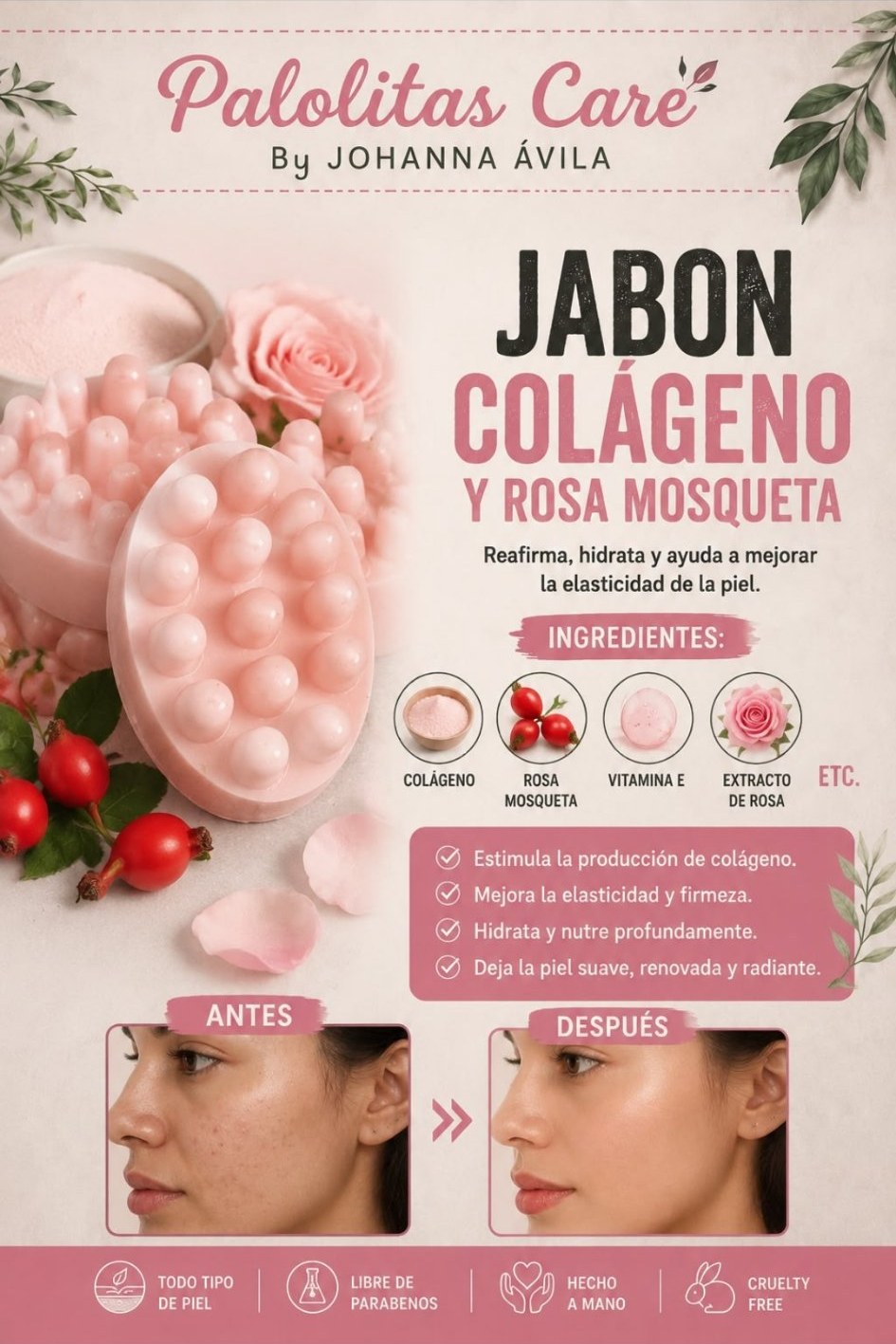 Jabón de Colágeno y Rosa Mosqueta